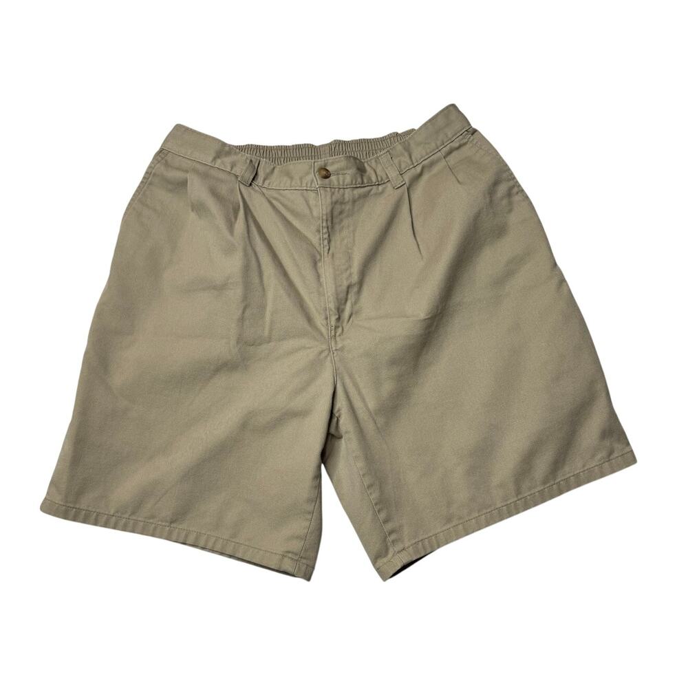 Windridge Vintage Style Khaki Shorts Dadcore Beige Pleated Size 34